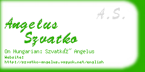 angelus szvatko business card